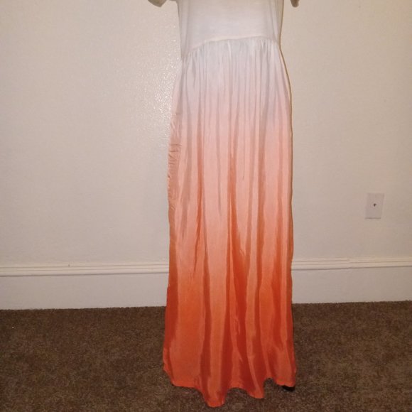 Salmon Peachy Pink Colorshift maxi dress - Picture 5 of 8